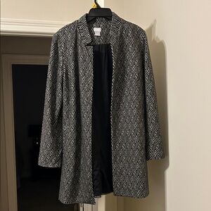 Chico's Black and White Geometric Blazer